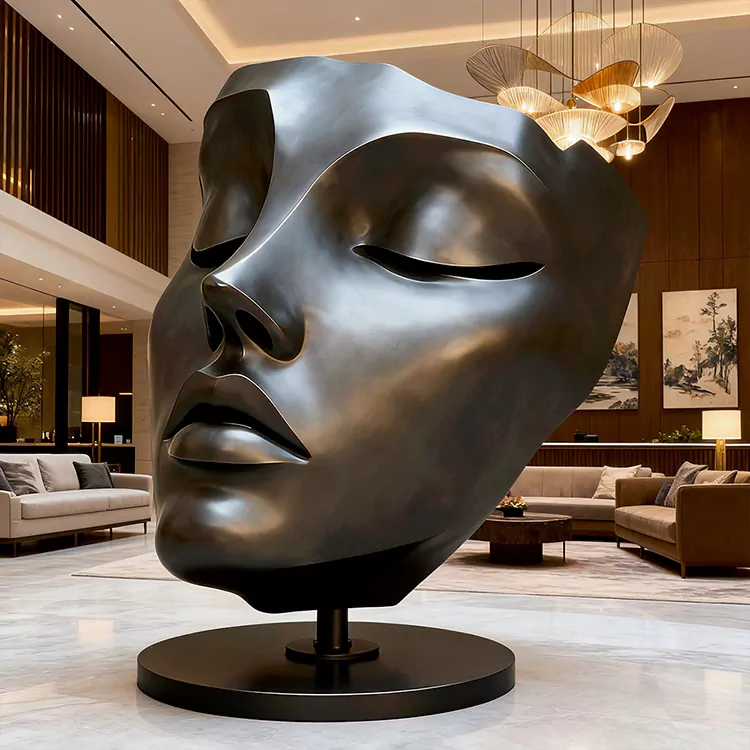 Large Modern Abstract Face Sculpture